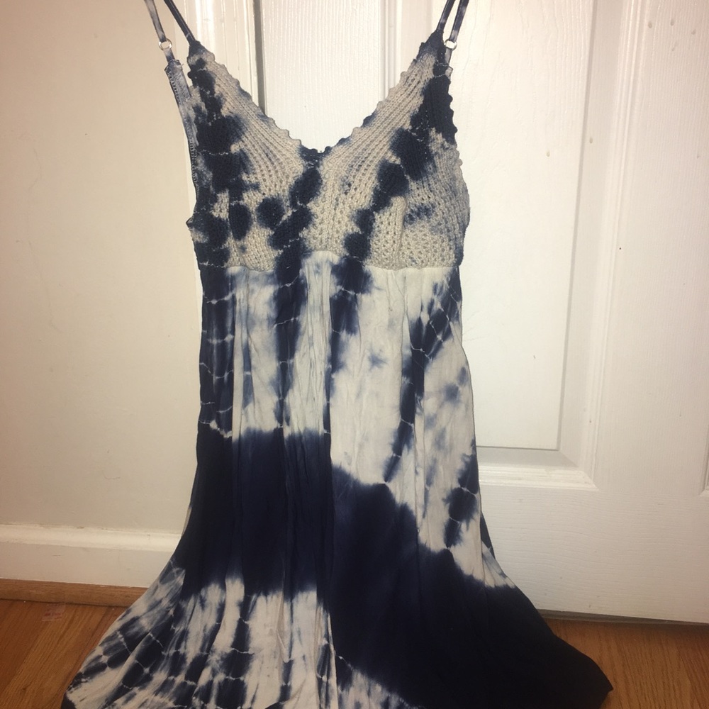 Blue and white Tie Dye flowly dress